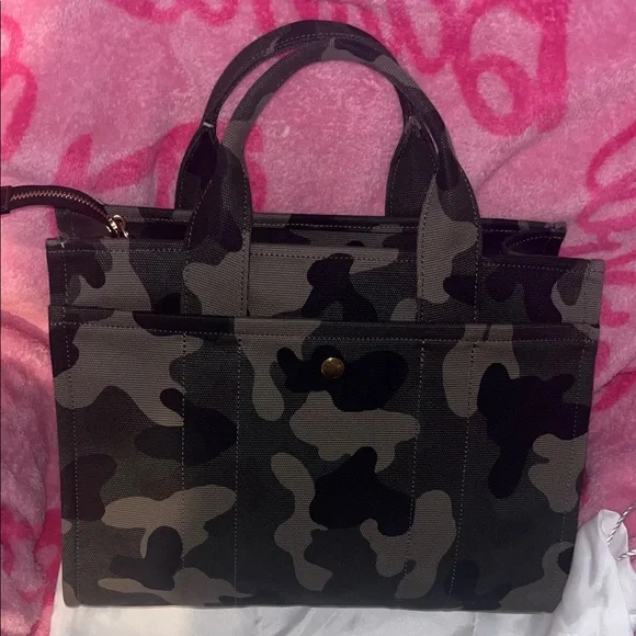 Coach Green and Black Camouflage Tote - Picture 3 of 10